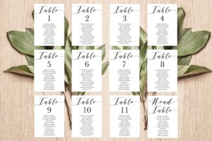The Seating Plan With Cards in the Wedding