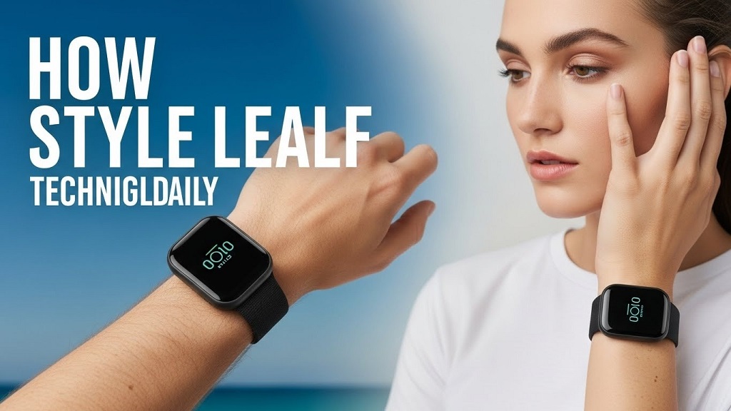 Person wearing LEAF fitness device as a minimalist bracelet