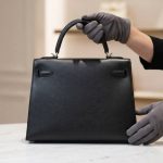 Authentic pre owned luxury purse leather inspection